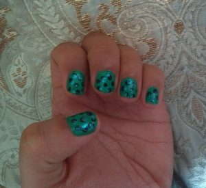 green lady bird nails